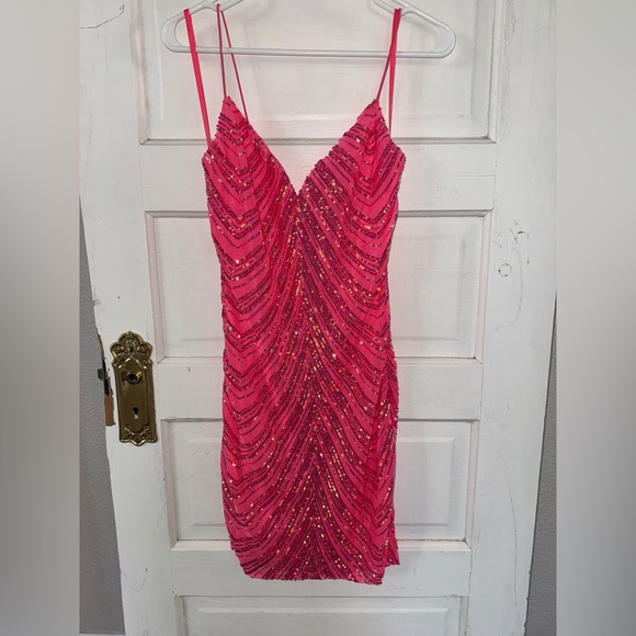 Coleen Sequin Striped Bodycon Party Dress - Picture 6 of 9